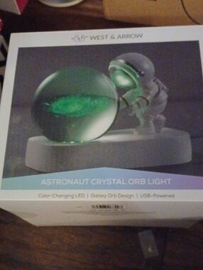 Green Astronaut Crystal Orb Light - Color-Changing LED
